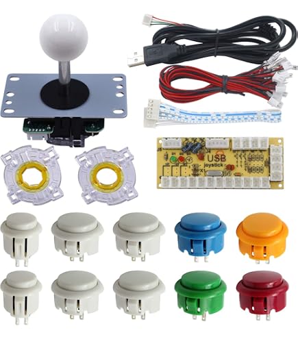 Amazon.com: SJ@JX Arcade Stick DIY Kit 10x Buttons with Logo LED